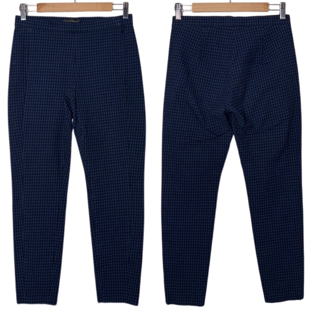 Banana Republic Devon Houndstooth Pants Woman's size 2 Navy Blue and Black